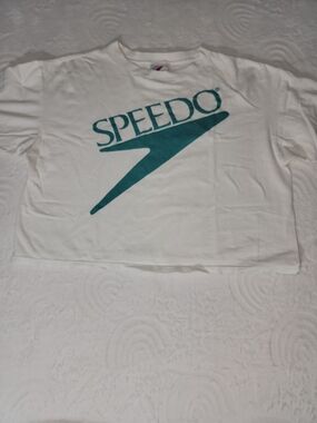 Speedo White Tee with Teal Logo